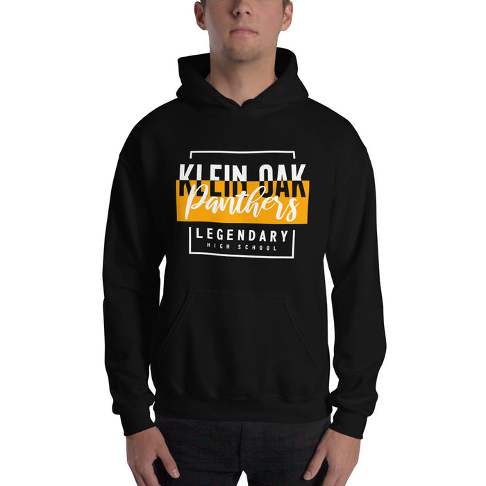 Man wearing a Klein Oak High School Panthers Black Classic Unisex Hoodie 05