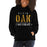 Woman wearing a Klein Oak High School Panthers Black Classic Unisex Hoodie 17