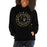 Woman wearing a Klein Oak High School Panthers Black Classic Unisex Hoodie 16