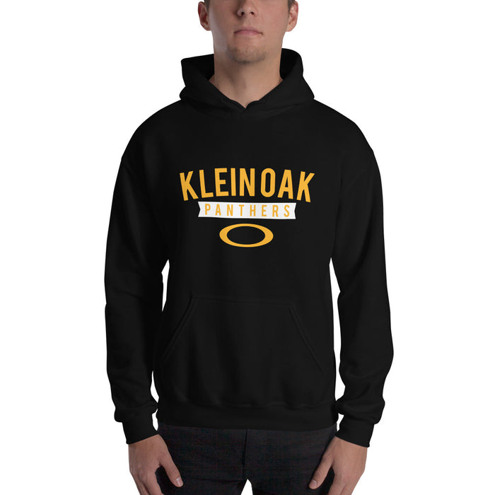 Man wearing a Klein Oak High School Panthers Black Classic Unisex Hoodie 21