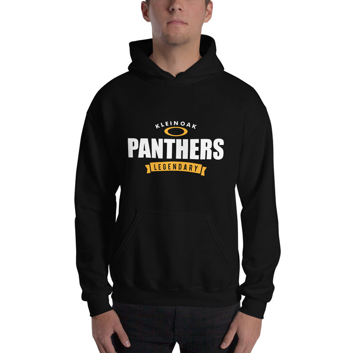 Man wearing a Klein Oak High School Panthers Black Classic Unisex Hoodie 44