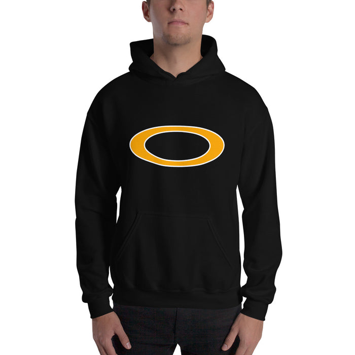 Man wearing a Klein Oak High School Panthers Black Classic Unisex Hoodie 08