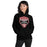 Woman wearing a Tomball High School Cougars Black Classic Unisex Hoodie 14