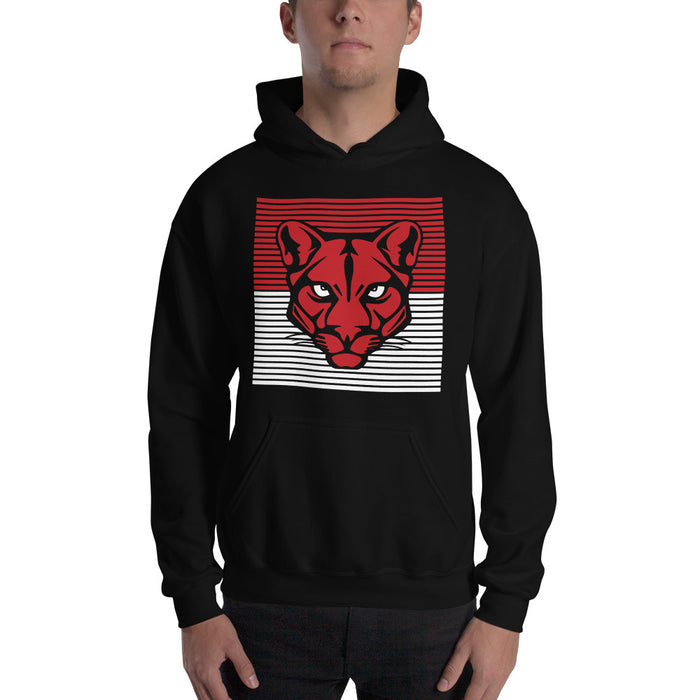 Man wearing a Tomball High School Cougars Black Classic Unisex Hoodie 27