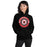 Woman wearing a Tomball High School Cougars Black Classic Unisex Hoodie 30