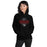 Woman wearing a Tomball High School Cougars Black Classic Unisex Hoodie 40