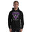 Man wearing a Morton Ranch High School Mavericks Black Classic Unisex Hoodie 201