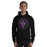 Man wearing a Morton Ranch High School Mavericks Black Classic Unisex Hoodie 203