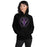 Woman wearing a Morton Ranch High School Mavericks Black Classic Unisex Hoodie 203