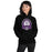 Woman wearing a Morton Ranch High School Mavericks Black Classic Unisex Hoodie 206