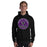 Man wearing a Morton Ranch High School Mavericks Black Classic Unisex Hoodie 209