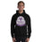 Man wearing a Morton Ranch High School Mavericks Black Classic Unisex Hoodie 210