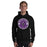 Man wearing a Morton Ranch High School Mavericks Black Classic Unisex Hoodie 213