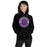 Woman wearing a Morton Ranch High School Mavericks Black Classic Unisex Hoodie 213