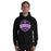 Man wearing a Morton Ranch High School Mavericks Black Classic Unisex Hoodie 216