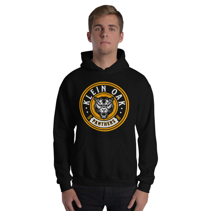 Man wearing a Klein Oak High School Panthers Black Classic Unisex Hoodie 201