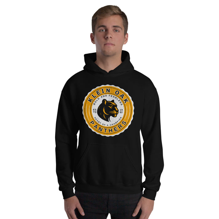 Man wearing a Klein Oak High School Panthers Black Classic Unisex Hoodie 205