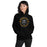 Woman wearing a Klein Oak High School Panthers Black Classic Unisex Hoodie 206