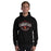 Man wearing Del Valle High School Cardinals Black Classic Unisex Hoodie 211