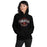 Woman wearing Del Valle High School Cardinals Black Classic Unisex Hoodie 211