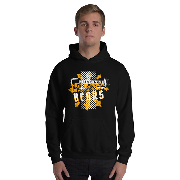 Man wearing Hastings High School Bears Black Classic Unisex Hoodie 210