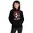 Woman wearing Lake Travis High School Cavaliers Black Classic Unisex Hoodie 205