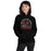 Woman wearing Lake Travis High School Cavaliers Black Classic Unisex Hoodie 208