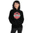 Woman wearing Langham Creek High School Lobos Black Classic Unisex Hoodie 209