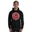 Man wearing Langham Creek High School Lobos Black Classic Unisex Hoodie 215