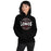 Woman wearing Langham Creek High School Lobos Black Classic Unisex Hoodie 218