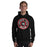 Man wearing Langham Creek High School Lobos Black Classic Unisex Hoodie 220