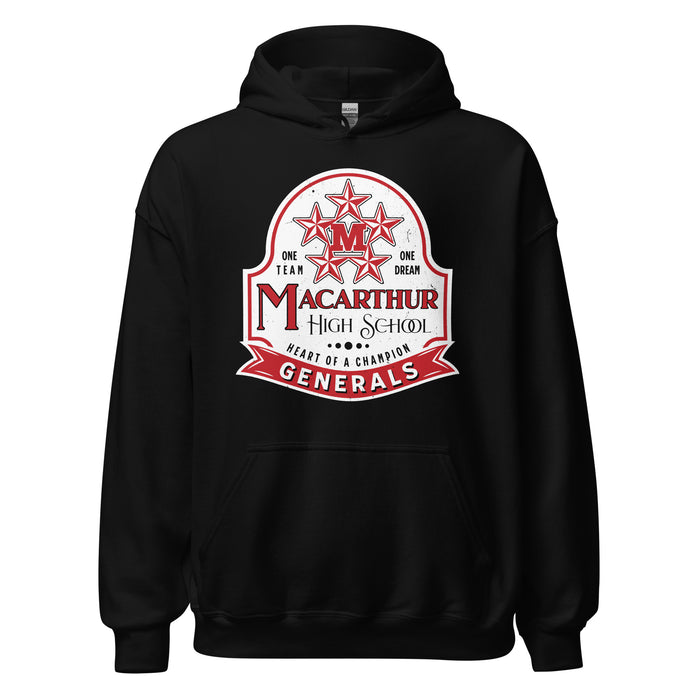 MacArthur High School Generals Black Classic Unisex Hoodie 219