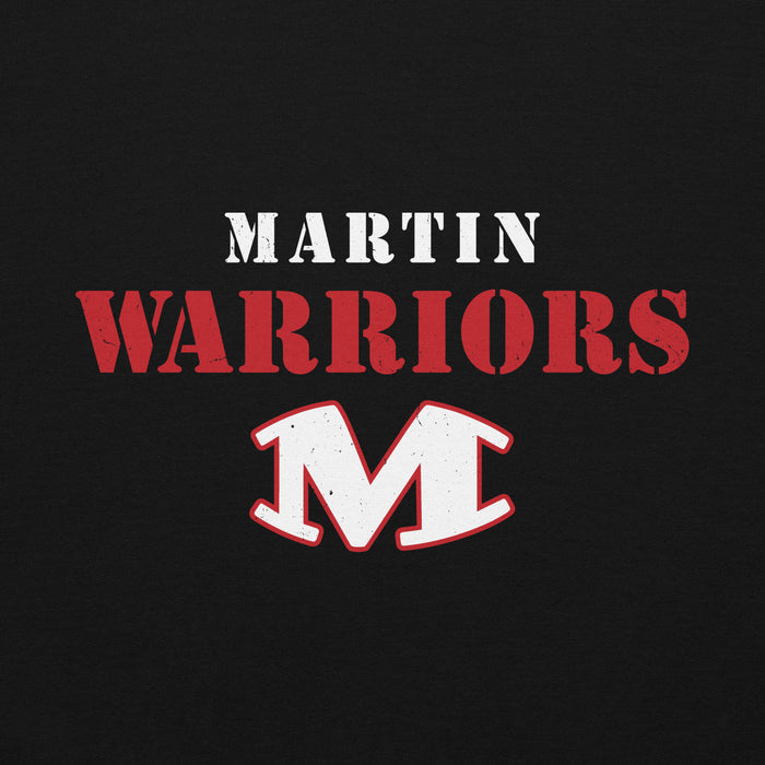 Close-up view of Martin High School Warriors Black Classic Unisex Hoodie 222