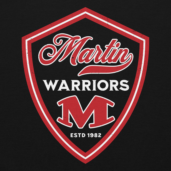 Close-up view of Martin High School Warriors Black Classic Unisex Hoodie 225