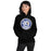 Woman wearing New Caney High School Eagles Black Classic Unisex Hoodie 220