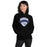 Woman wearing New Caney High School Eagles Black Classic Unisex Hoodie 221