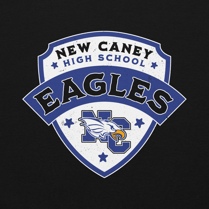 Close-up view of New Caney High School Eagles Black Classic Unisex Hoodie 221