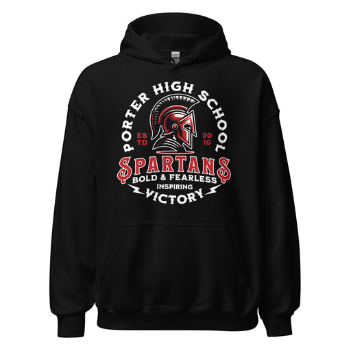 Porter High School Spartans Black Classic Unisex Hoodie 206