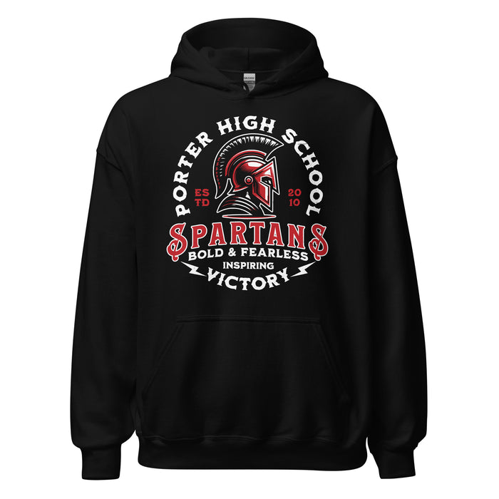 Porter High School Spartans Black Classic Unisex Hoodie 206