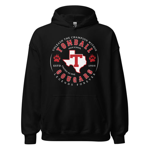 Tomball High School Cougars Black Classic Unisex Hoodie 214