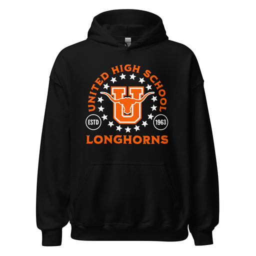 United High School Longhorns Black Classic Unisex Hoodie 208