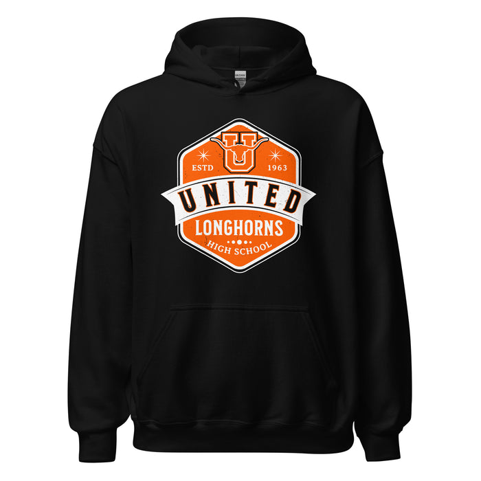 United High School Longhorns Black Classic Unisex Hoodie 209