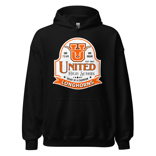 United High School Longhorns Black Classic Unisex Hoodie 219