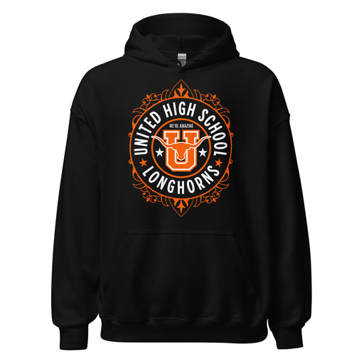 United High School Longhorns Black Classic Unisex Hoodie 227