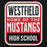 Close-up view of Westfield High School Mustangs Black Classic Unisex Hoodie 001