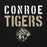 Close-up view of Conroe High School Tigers Black Classic Unisex Hoodie 017