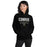 Woman wearing Conroe High School Tigers Black Classic Unisex Hoodie 003