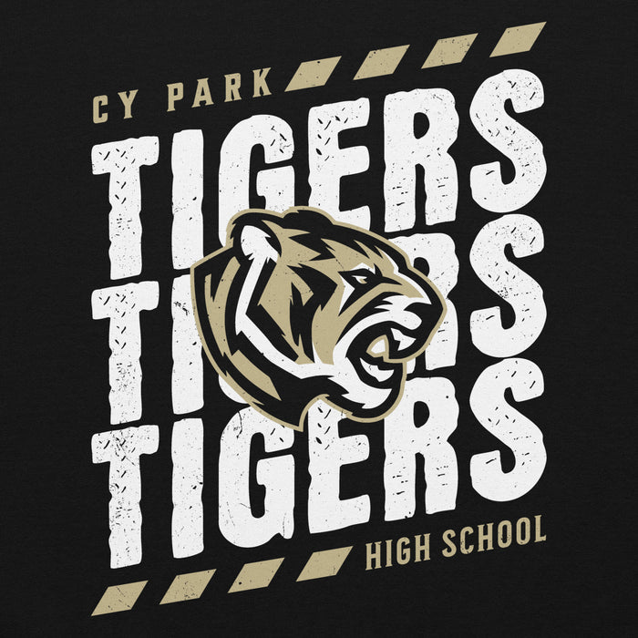 Close-up view of Cypress Park High School Tigers Black Classic Unisex Hoodie 223