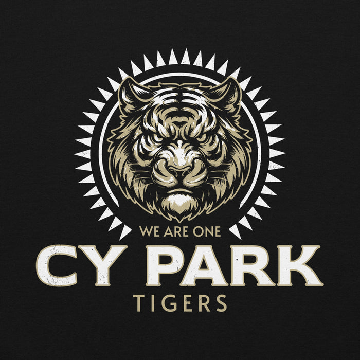 Closeup view of Cypress Park High School Tigers Black Classic Unisex Hoodie 226