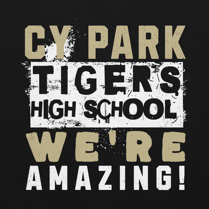 Close-up view of Cypress Park High School Tigers Black Classic Unisex Hoodie 231